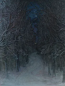 The Unknown Prints: Winter Night in the Forest, 1907. Creator: Otto Hesselbom