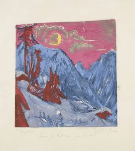 Kirchner Prints: Winter Night with Moon, 1919