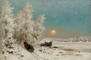 Winter Night, Moon Rising, 1865-1900. Creator: August Fredrik Ahlstedt