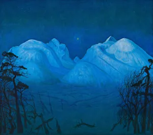 Winter Scene Prints: Winter Night in the Mountains. Artist: Sohlberg, Harald (1869-1935)