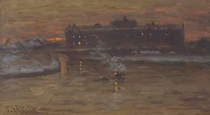 Winter Night by the Stockholm Strom, c1900s. Creator: Per Ekstrom
