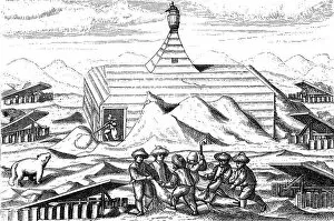 Willem Barentsz Collection: Winter quarters of Willem Barents expedition to the Arctic, 1596-1597