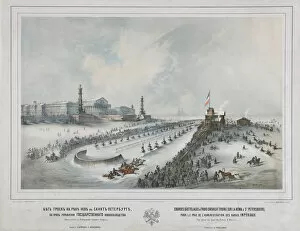 Neva River Collection: Winter Races on the Neva in St Petersburg, 1859