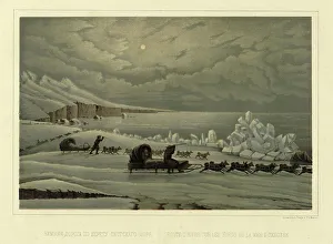 Sled Dog Prints: Winter Road Along the Shore of the Sea of Okhotsk