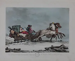 Dubourg Prints: The Winter Russian Travelling Carriage, 1810s. Artist: Dubourg, Matthew (active 1786-1838)