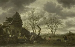 Derelict Prints: Winter scene, 1660-1702. Creator: Salomon Rombouts