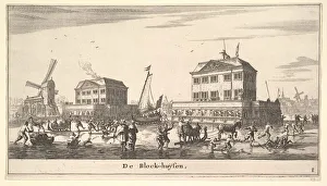 Nooms Prints: Winter Scene at the Blockhouse in Amsterdam, 17th century. Creator: Reinier Zeeman