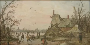 Josefsz Van Goyen Prints: Winter Scene at a Farm, 1623-1626. Creators: Jan van Goyen, Esaias van de Velde