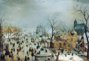 Early 17th Century Gallery: Winter Scene with Ice Skaters, c1608. Artist: Hendrick Avercamp