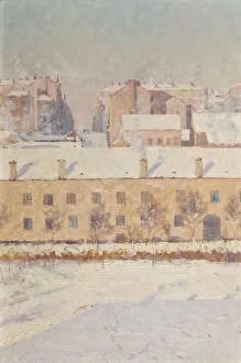 Stockholm Sweden Scandinavia Europe Prints: A Winter Scene. Motif from Southern Stockholm, 1886. Creator: Knut Axel Lindman