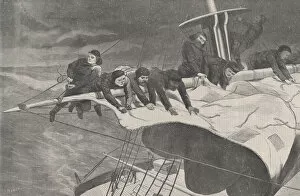 Rigging Collection: Winter at Sea - Taking in Sail off the Coast (Harpers Weekly, Vol