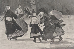 Winter - A Skating Scene (Harpers Weekly, Vol. XII), January 25, 1868. Creator: Unknown