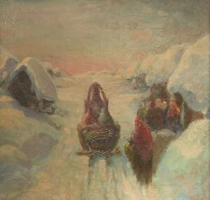 Yamshchik Gallery: Winter. Sledge driving. Artist: Pervukhin, Konstantin Konstantinovich (1863-1915)
