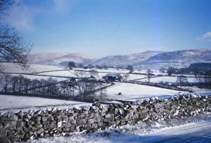 Dry Stone Wall Prints: Winter Snow on the Pennines in Kirkby Lonsdale