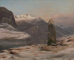 Johan Christian Clausen Dahl Prints: Winter at the Sognefjord, 1827. Creator: Johan Christian Dahl