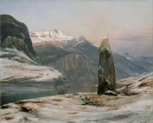 Winter Collection: Winter at the Sognefjord. Artist: Dahl, Johan Christian Clausen (1788-1857)