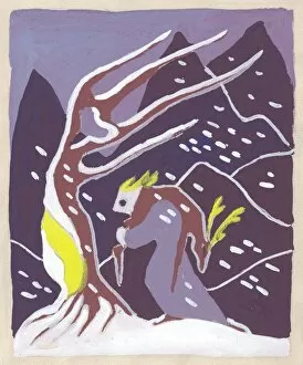Gouache Collection: Winter study, c1950. Creator: Shirley Markham