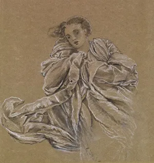 Winter - Study of Flying Drapery, 1866-67. Creator: Sir Edward Coley Burne-Jones