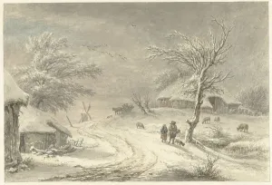 Van Drielst Egbert Prints: Winter view in Exloo, Drenthe, 1755-1818. Creator: Egbert van Drielst