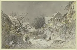 Bavaria Prints: Winter view of Falkenstein, c1840-1900. Creator: Anton Burger