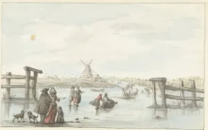 Grasdorp Gerrit Prints: Winter view at Zwarte Water (Black Water) near Zwolle (?)