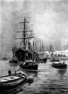 Lascelles Prints: Wintry Weather at Gravesend, 1895. Creator: Lascelles