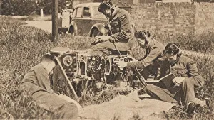 Headphones Prints: Wireless Operator Inside Latest Type of Training Machine, 1940