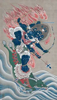 And Gold On Silk Gallery: Wisdom King of Great Awe-inspiring Power (Daiitoku myoo), mid-1800s. Creator: Unknown