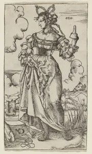 The Wise and Foolish Virgins: The Fifth Foolish Virgin, 1518. Creator: Nikolaus Manuel Deutsch