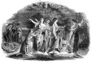 The Wise and Foolish Virgins, in the Royal Academy Exhibition, painted by Lauder, 1844