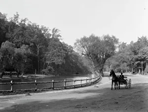 Philadelphia Prints: Wissahickon Creek and drive, Fairmount Park, Philadelphia, Pa. c1908. Creator: Unknown