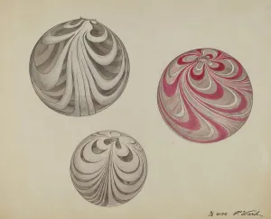 Blown Glass Prints: Witch Ball, c. 1937. Creator: Paul Ward