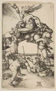 Back To Front Gallery: The Witch, ca. 1500. Creator: Albrecht Durer