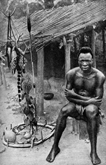 Ja Hammerton Collection: A witch doctor, Belgian Congo (Congo Republic), 1922. Artist: JH Harris