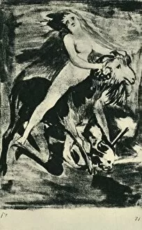 Bernhard Degenhart Gallery: Witch riding a goat, late 18th-early 19th century, (1943). Creator: Francisco Goya