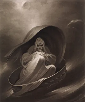 Sieve Prints: A Witch Sailing to Aleppo in a Sieve, December 1, 1807. Creator: Charles Turner