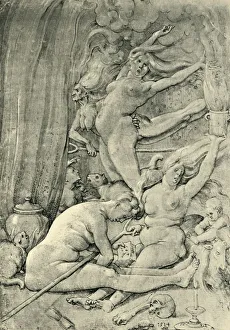 Spell Prints: Witches, 1514, (1943). Creator: Hans Baldung