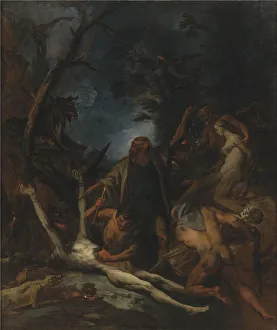 Witches at a black mass. Artist: Dandini, Ottaviano (ca 1706-1740) Witches at a black mass. Artist: Dandini, Ottaviano (ca 1706-1740)