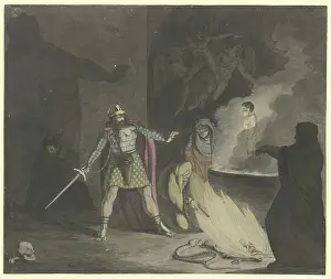 Surprise Prints: The three witches conjure up a bloody child before Macbeth