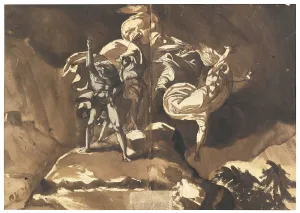 The Witches Floating Above Macbeth and Banquo. Artist: Fussli (Fuseli), Johann Heinrich (1741-1825) The Witches Floating Above Macbeth and Banquo. Artist: Fussli (Fuseli), Johann Heinrich (1741-1825)