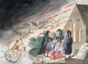 Boiling Prints: Three witches in a graveyard, c1790s