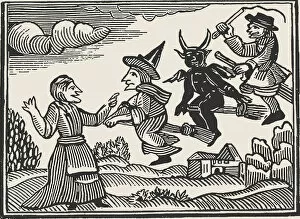 Monochrome Picture Collection: Witches, from The Invisible World by Cotton Mather, 1689. Creator: Anonymous