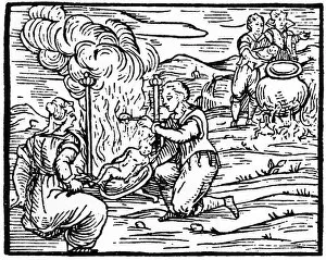 Horrible Gallery: Witches roasting and boiling infants, 1608 (19th century)