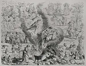 Activity Prints: Witches Sabbath as reported in a judgment delivered by the court of Arras in 1460, (1877)