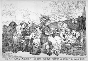 Lady Georgiana Spencer Gallery: Wits last stake... 1784. Artist: Thomas Rowlandson