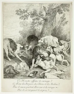 Jean Baptiste Oudry Prints: The Wolf at Bay, n.d. Creator: Jean-Baptiste Oudry