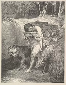 Skill Gallery: The Wolf-Charmer, 1867. Creator: Henry Marsh