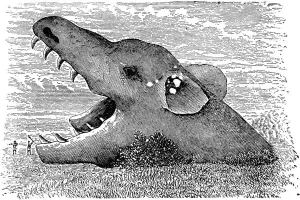 The wolf Fenris of Scandinavian mythology, 19th century