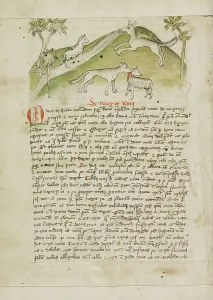 Canine Prints: A Wolf Killing a Lamb; Fables, third quarter of 15th century. Creator: Unknown