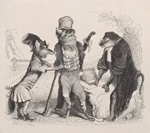 The Wolf pleading against the Fox, in front of the Monkey, ca. 1838